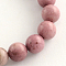 Natural Rhodonite Beads Strands, Round, 6.5mm, Hole: 1mm, about 60~62pcs/strand, 15 inch