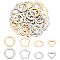 80Pcs 8 Style 304 Stainless Steel Linking Rings, Mixed Shapes, Golden & Stainless Steel Color, 10pcs/Style