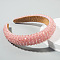 Bling Bling Glass Beaded Hairband, Wide Edge Headwear, Party Hair Accessories for Women Girls, Flamingo, 30mm