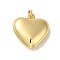 Rack Plating Brass Pendant, Long-Lasting, Lead Free & Cadmium Free, Heart, Real 18K Gold Plated, 26.5x25.5x8.5mm, Hole: 5x3.5mm