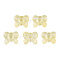 Transparent Spray Painted Glass Beads, Bowknot, Champagne Yellow, 14x16x6mm, Hole: 1mm