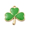 Alloy Enamel Pendants, Golden, Clover, 23x23x2mm, Hole: 1.8mm