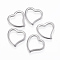 Tarnish Resistant 304 Stainless Steel Linking Rings, Heart, Stainless Steel Color, 14.5x15x1.5mm, Hole: 12x10mm