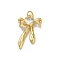 Rack Plating Brass Micro Pave Cubic Zirconia Pendants, with Jump Ring, Long-Lasting Plated, Lead Free & Cadmium Free, Bowknot, Real 18K Gold Plated, 25x14.5x4mm, Hole: 3mm