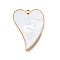 304 Stainless Steel Heart Charms, with Plastic Imitation Shell, Ion Plating(IP), Golden, 25x18.3x1mm, Hole: 1.4mm