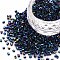 Glass Bugle Beads, Metallic Colours, Marine Blue, 2.5~3x2mm, Hole: 0.9mm, about 1666pcs/50g
