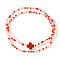 2Pcs Bohemian Glass Seed Beaded Stretch Bracelet Sets, Cross Bracelets for Women, Red, 6-1/2 inch(16.5cm)