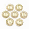 Brass Pendants, Flat Round, Nickel Free, Real 18K Gold Plated, 24.5x23x2mm, Hole: 1.2mm