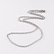 Tarnish Resistant 304 Stainless Steel Cable Chain Necklaces, with Lobster Clasps, Stainless Steel Color, 24.2 inch(61.6cm)