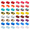 320Pcs 16 Styles 2-Hole Glass Seed Beads, Antique Style, Rectangle, Mixed Color, 4.5~5.5x2~2.5x2mm, Hole: 0.5~0.8mm. 20Pcs/style