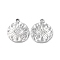 Tarnish Resistant 304 Stainless Steel Pendant Rhinestone Settings, Flat Round with Eye, Stainless Steel Color, Fit for 0.5mm Rhinestone, 19x16x2mm, Hole: 1.8mm