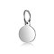 Anti-Tarnish 304 Stainless Steel Pendants, with Jump Ring, Flat Round Charm, Stamping Blank Tag, Stainless Steel Color, 9.5x8x1mm, Hole: 3.5mm