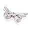 Rack Plating Alloy Beads, Cadmium Free & Nickel Free & Lead Free, Bowknot, Platinum, 11x20x4.5mm, Hole: 1.6mm