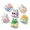 Opaque Resin Cabochons, Animal with Fruit Can, Mixed Shapes, Mixed Color, 24.5~27.5x19~20.5x8.5~11mm