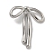 Alloy Pearl Pendants, Cadmium Free & Nickel Free & Lead Free, Bowknot Charms, Platinum, 29.5x24.5x5.5mm, Hole: 1.6mm