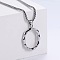 3Pcs Stainless Steel Textured Letter Pendants, Without Chain, Letter O