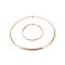 304 Stainless Steel Choker Necklaces and Bangles Jewelry Sets, with Lobster Claw Clasps, Golden, 8-1/4 inch~8-3/8 inch(21~21.2cm), 17.8 inch~17.9 inch(45.2~45.4cm), 6mm
