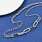 304 Stainless Steel Paperclip Chain Twisted Chain Cable Chain Necklaces for Women Men, Non-Tarnish, Stainless Steel Color, 20.98 inch(53.3cm)