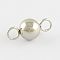 Tarnish Resistant Stainless Steel Ball Round Links connectors, 1/1 Loop, Stainless Steel Color, 15.5~16x8mm, Hole: 2.5mm