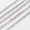 Iron Cable Chains, Unwelded, with Spool, Flat Oval, Cadmium Free & Lead Free, Platinum, 5x3.3x0.9mm, about 32.8 Feet(10m)/roll