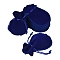 20Pcs Velvet Bags, Calabash Shape Drawstring Jewelry Pouches, Medium Blue, 9x7cm