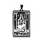 201 Stainless Steel Pendants, Laser Engraved Pattern, Tarot Card Pendants, Gunmetal, The High Priestess II, 40x24x1mm, Hole: 8x4mm