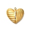 Ion Plating(IP) 304 Stainless Steel Rhinestone Pendants, Heart Charms, Real 14K Gold Plated, Crystal, 20x22x5mm, Hole: 1.8mm