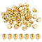 BENECREAT 50 Pcs 18K Gold Plated Spacer Beads 4x4.5mm Brass Twist Beads Senmless Irregular Beads Metal Loose Beads Bulk for Necklace Bracelet Earring Jewelry Making Findings Hole 1.5mm