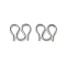 304 Stainless Steel S-Hook Clasps, Stainless Steel Color, 7x8.5x1mm, Hole: 2.5x3.5mm