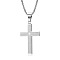 Stainless Steel Cross Pendant Necklace Men Women Hip-hop Jewelry Non-fading, Pendant: 4.5x2.8cm