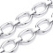 Aluminum Oval Link Chains, Unwelded, Platinum, 27.5x19x4mm, 12x5x1.5mm