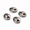 Tarnish Resistant 304 Stainless Steel Oval Links connectors, Coffee Bean, Stainless Steel Color, 8x10.5x2mm, Hole: 2.5mm