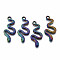 Rainbow Color Alloy Pendants, Cadmium Free & Lead Free, Snake, 31x13x2.5mm, Hole: 2mm