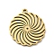 201 Stainless Steel Pendants, Laser Cut, Golden, Round, 17x15x1mm, Hole: 1.2mm, 5pcs/bag