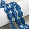 Natural Malaysia Jade Beads Strands, Dyed, Flat Oval, Royal Blue, 18x13x5mm, Hole: 1mm, about 10~11pcs/strand, 7.28''~7.87''(18.5~20cm)