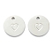 Non-Tarnish 304 Stainless Steel Charms, Flat Round with Heart, Stainless Steel Color, 11.5x1mm, Hole: 1.5mm