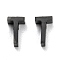 304 Stainless Steel Charms, Alphabet, Electrophoresis Black, Letter.T, 8x5x3mm, Hole: 1.8mm
