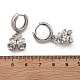 Латунные серьги-кольца из прозрачного кубического циркония EJEW-R016-06P-5