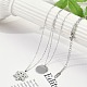 Двухслойные ожерелья из нержавеющей стали 304 NJEW-P320-14G-02-2