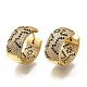 Серьги-кольца из латуни с микропаве из кубического циркония EJEW-H016-17G-1