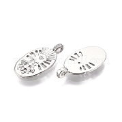 Латунные микропаве прозрачные подвески с фианитом KK-C005-09P