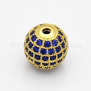Латунные микро проложить класса AAA кубического циркония бусы KK-E711-6mm-114G-NR