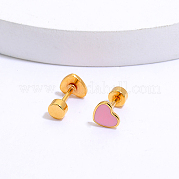 Серьга-гвоздик в форме сердца из нержавеющей стали NR5432-05