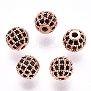 Стойки обшивки латунь кубического циркония бусы ZIRC-S001-6mm-B01