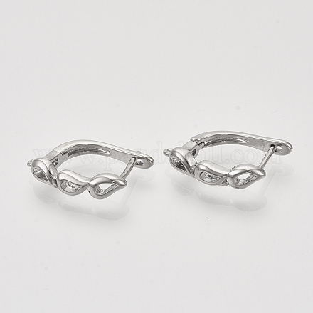 Латунные серьги-кольца с застежкой сзади KK-T048-017P-NF-1