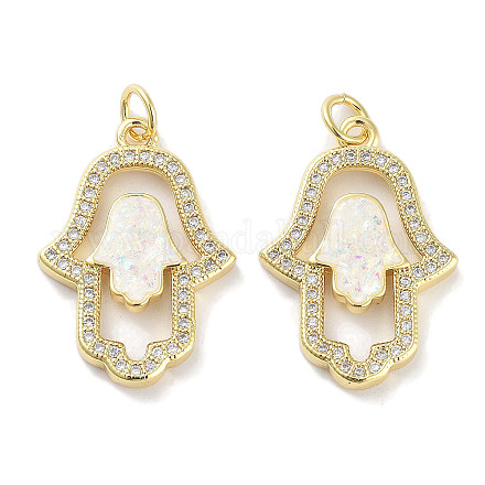 Латунные микропаве прозрачные подвески с фианитом KK-L213-039G-03-1