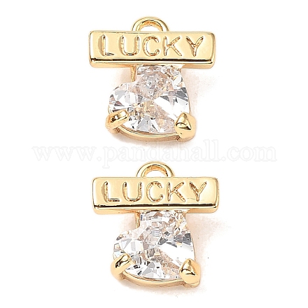 Подвеска из латуни с микропаве из прозрачного кубического циркония KK-A259-35G-1