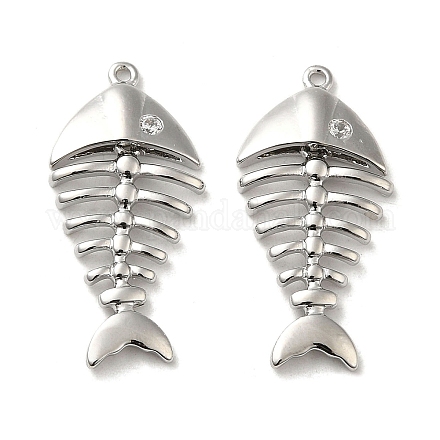 Латунные микропаве прозрачные подвески с фианитом KK-H455-28P-1