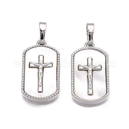Подвески из латуни и ракушек KK-N254-207P-1