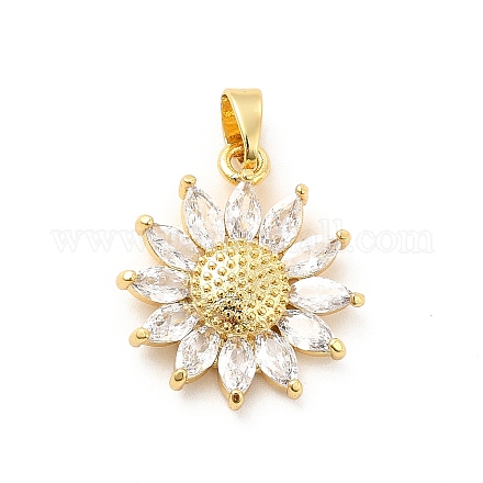Латунные микропаве прозрачные подвески с фианитом KK-I695-022G-1